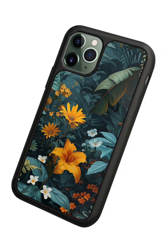 iPhone 11 Pro Uyumlu Botanik Tasarımlı Glossy Premium Kılıf