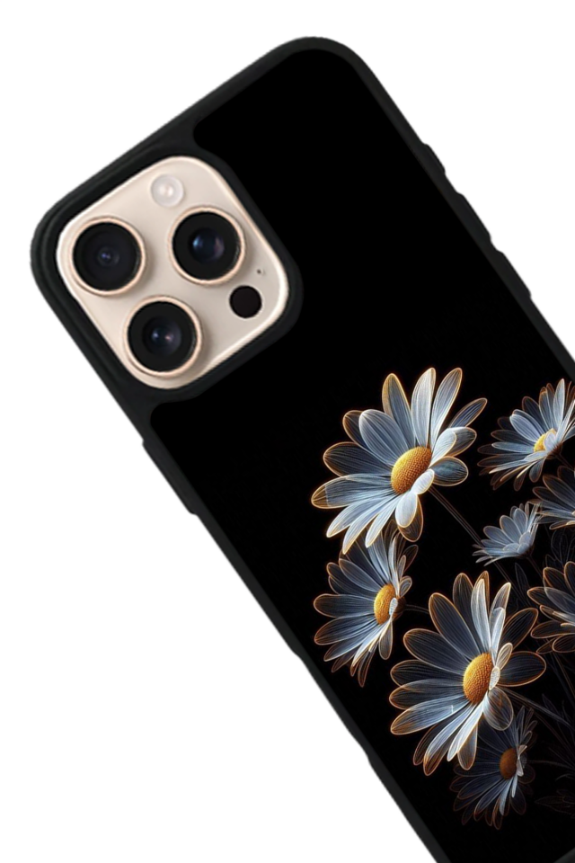 iPhone 15 Pro Max Uyumlu Cicek Tasarımlı Glossy Premium Kılıf