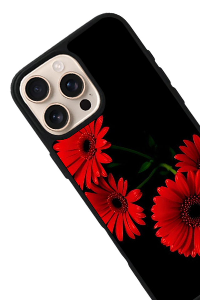 iPhone 16 Pro Uyumlu Cicek Tasarımlı Glossy Premium Kılıf