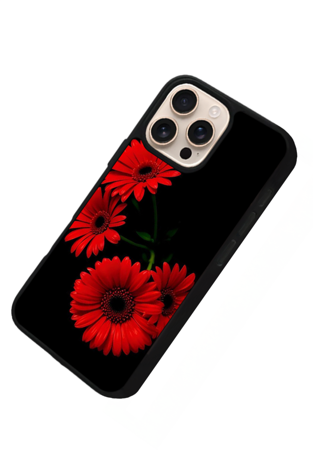 iPhone 16 Pro Uyumlu Cicek Tasarımlı Glossy Premium Kılıf