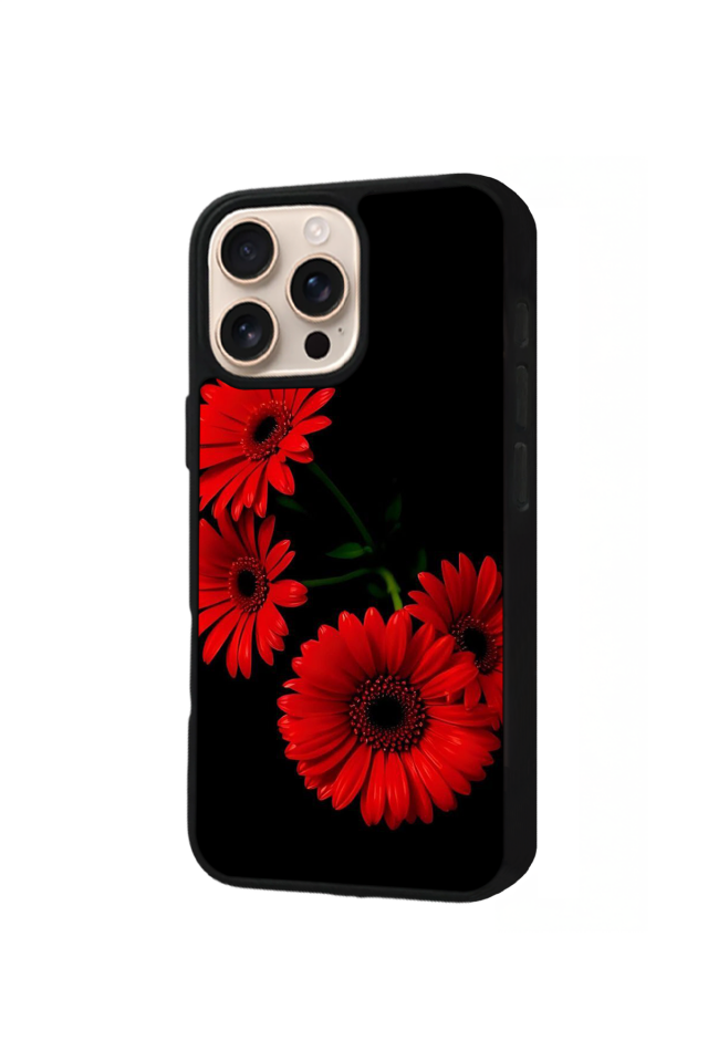 iPhone 16 Pro Uyumlu Cicek Tasarımlı Glossy Premium Kılıf