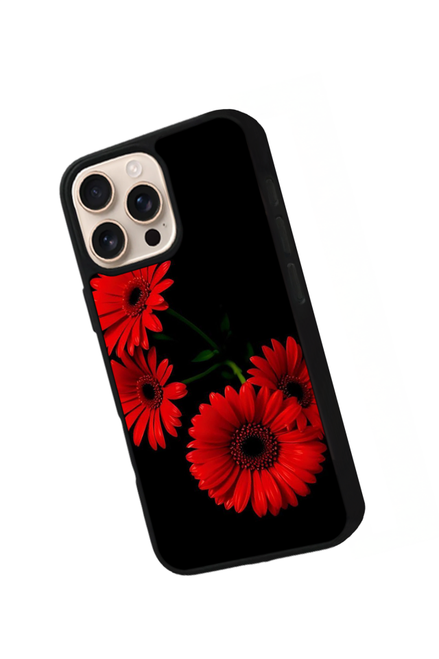 iPhone 16 Pro Uyumlu Cicek Tasarımlı Glossy Premium Kılıf