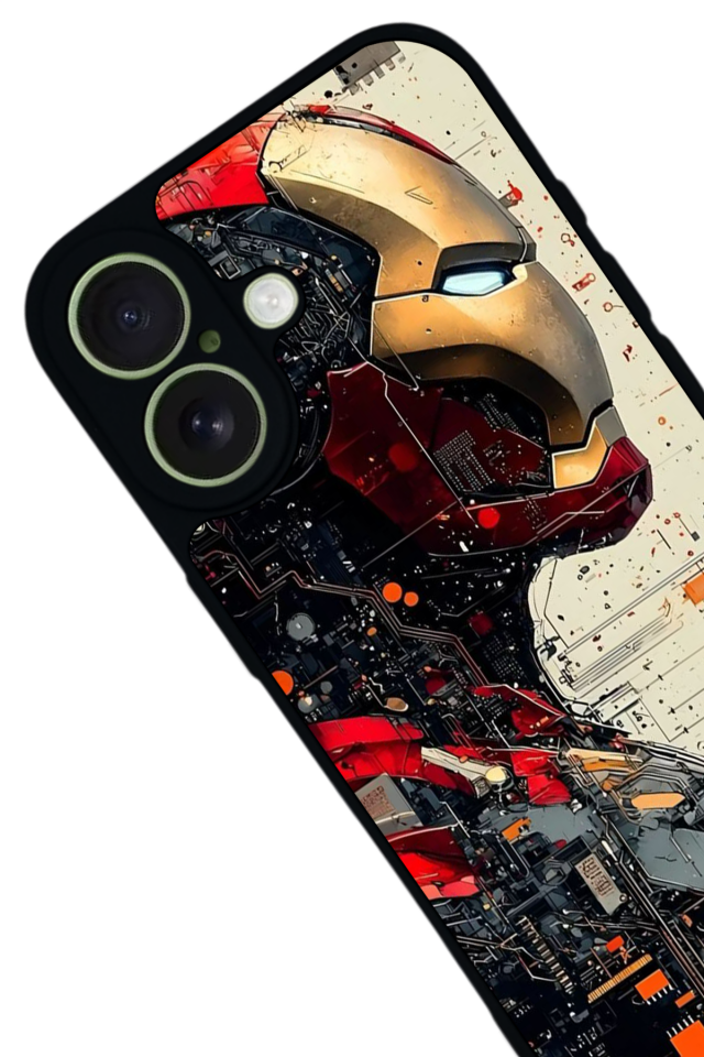iPhone 17 Uyumlu  Iron Man ( Demir Adam ) Tasarımlı Glossy Premium Kılıf