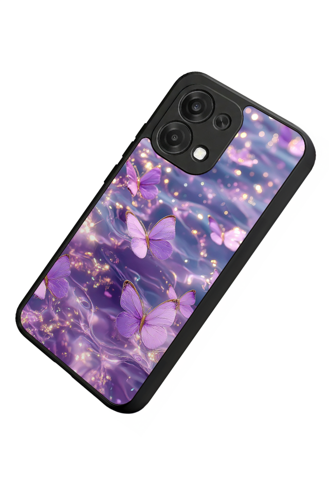 Oppo A6 Pro Uyumlu Kelebek Tasarımlı Glossy Premium Kılıf