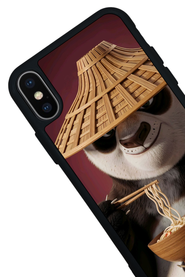iPhone X/ XS Uyumlu Kung Fu Panda Tasarımlı Glossy Premium Kılıf