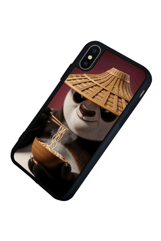 iPhone X/ XS Uyumlu Kung Fu Panda Tasarımlı Glossy Premium Kılıf