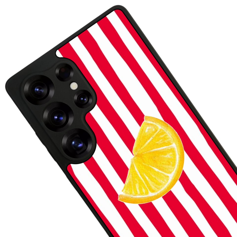 Samsung Galaxy S25 Ultra Uyumlu Limon Tasarımlı Glossy Premium Kılıf