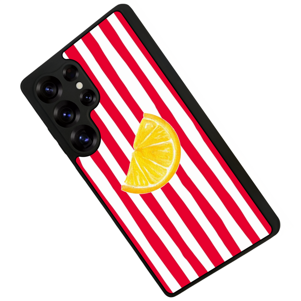 Samsung Galaxy S25 Ultra Uyumlu Limon Tasarımlı Glossy Premium Kılıf