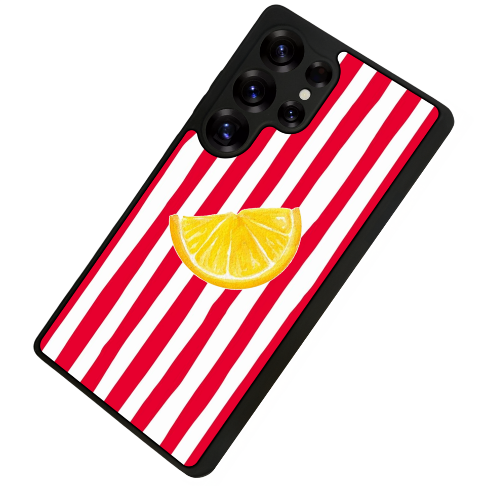 Samsung Galaxy S25 Ultra Uyumlu Limon Tasarımlı Glossy Premium Kılıf