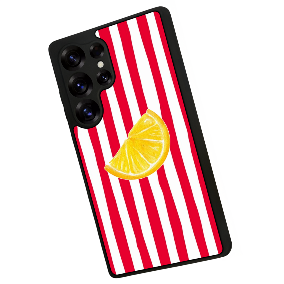 Samsung Galaxy S25 Ultra Uyumlu Limon Tasarımlı Glossy Premium Kılıf