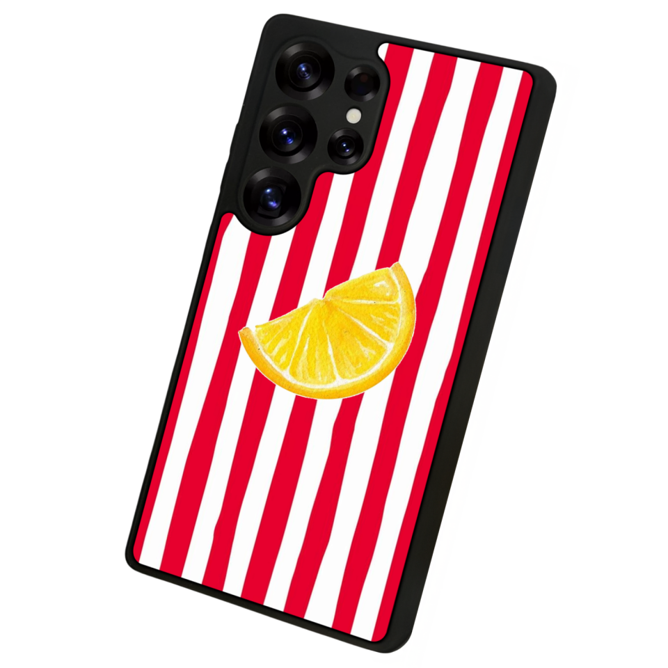 Samsung Galaxy S25 Ultra Uyumlu Limon Tasarımlı Glossy Premium Kılıf