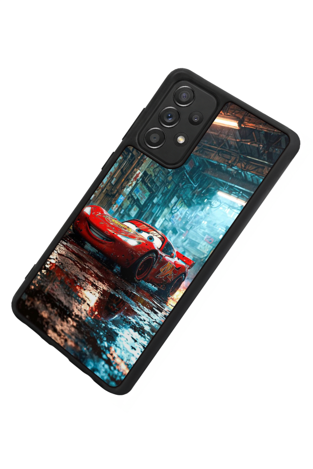 Samsung Galaxy A72 Uyumlu Şimsek McQueen Tasarımlı Glossy Premium Kılıf