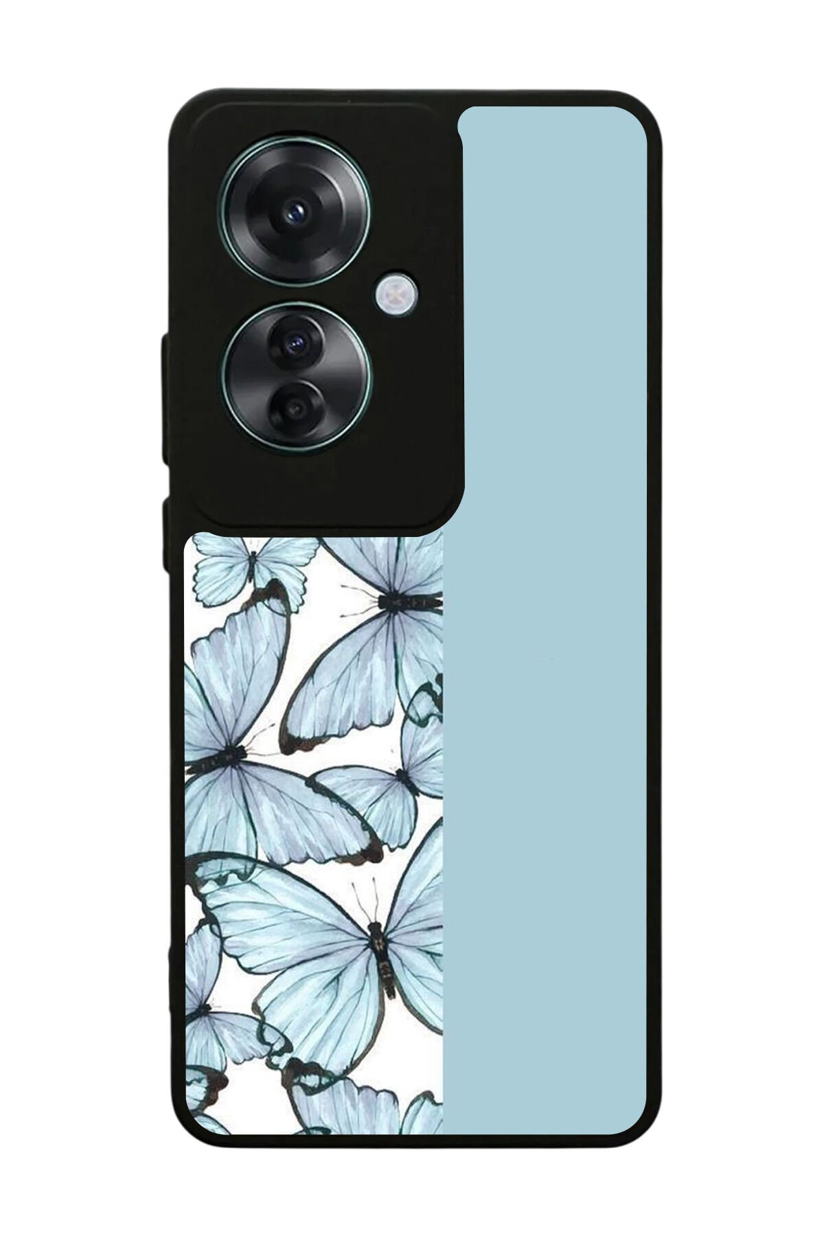 Oppo Reno 11F Uyumlu Kelebek Tasarımlı Glossy Premium Kılıf