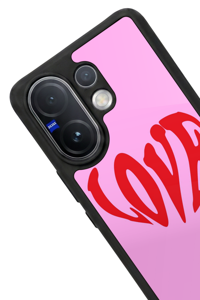 Vivo V60 Uyumlu Kalp Love Tasarımlı Glossy Premium Kılıf
