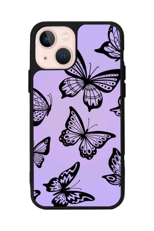 iPhone 13 Mini Uyumlu Kelebek Tasarımlı Glossy Premium Kılıf