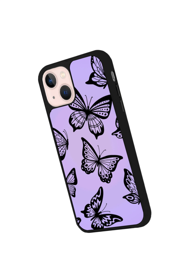 iPhone 13 Mini Uyumlu Kelebek Tasarımlı Glossy Premium Kılıf
