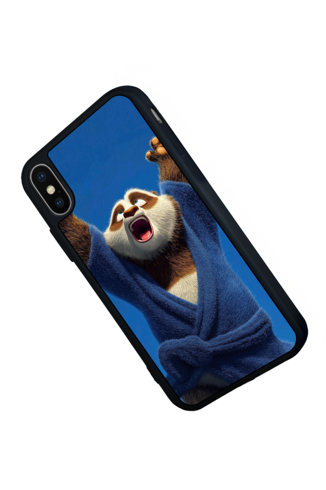 iPhone X/ XS Uyumlu Kung Fu Panda Tasarımlı Glossy Premium Kılıf