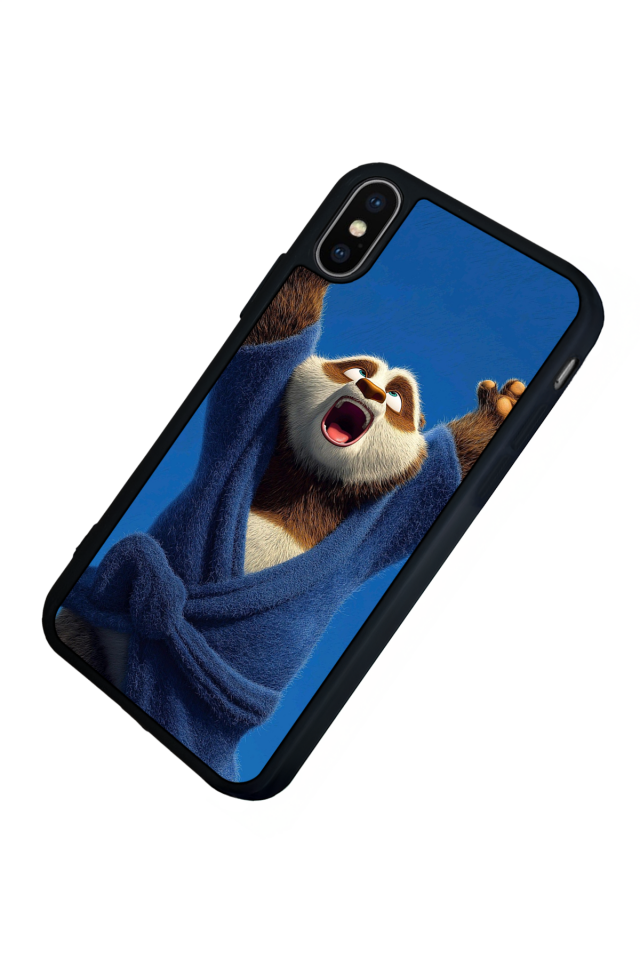 iPhone X/ XS Uyumlu Kung Fu Panda Tasarımlı Glossy Premium Kılıf