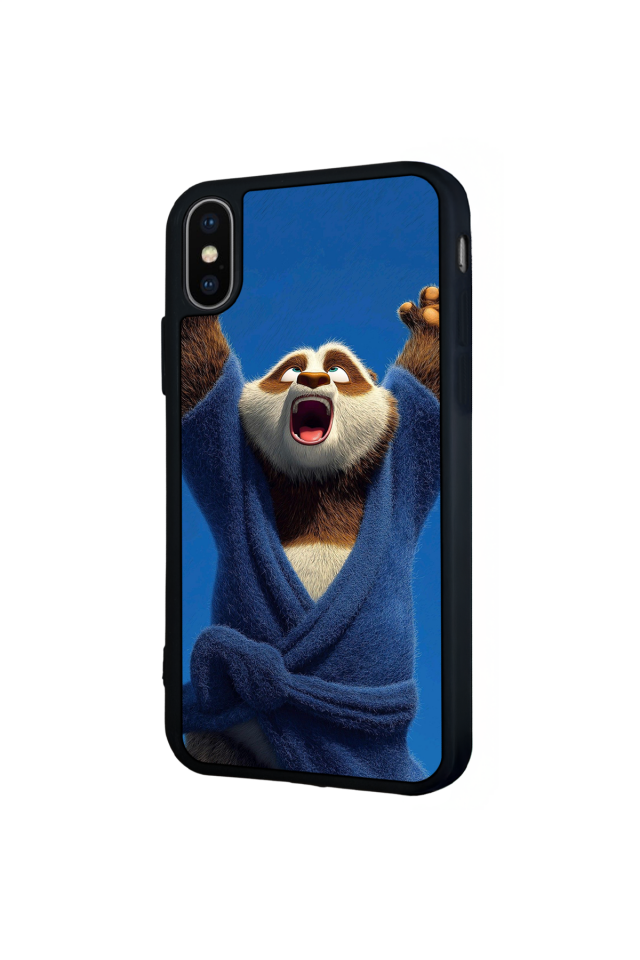iPhone X/ XS Uyumlu Kung Fu Panda Tasarımlı Glossy Premium Kılıf