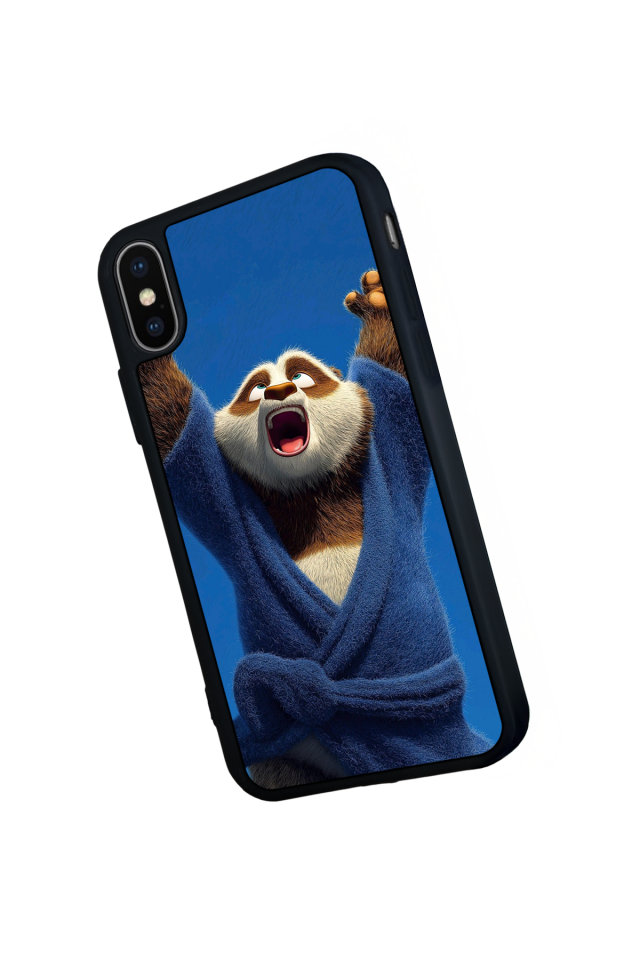 iPhone X/ XS Uyumlu Kung Fu Panda Tasarımlı Glossy Premium Kılıf