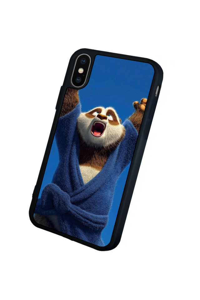 iPhone X/ XS Uyumlu Kung Fu Panda Tasarımlı Glossy Premium Kılıf