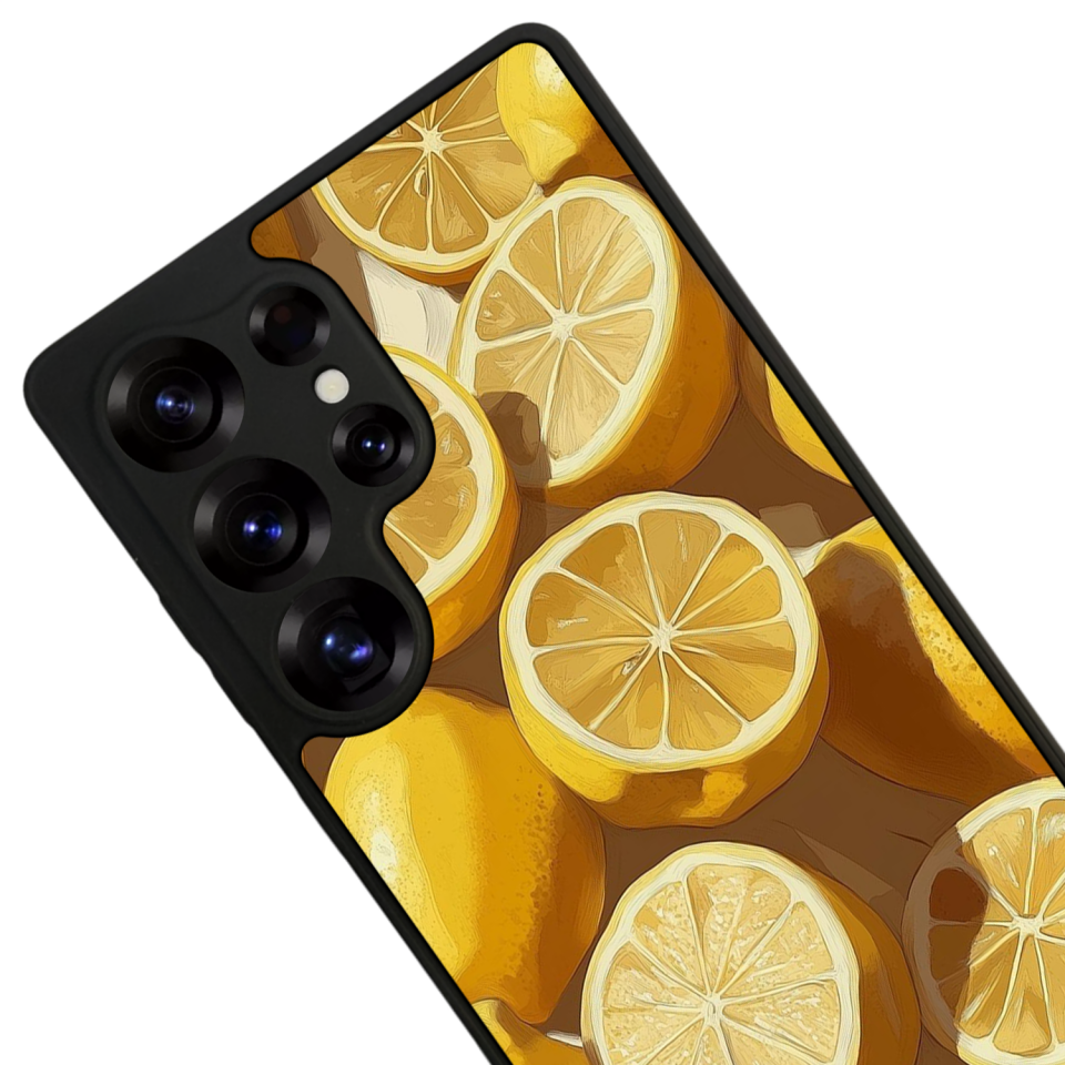 Samsung Galaxy S25 Ultra Uyumlu Limon Tasarımlı Glossy Premium Kılıf