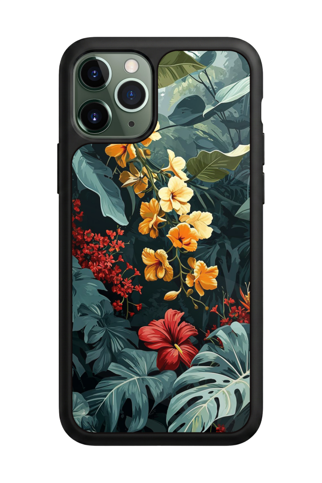 iPhone 11 Pro Uyumlu Botanik Tasarımlı Glossy Premium Kılıf