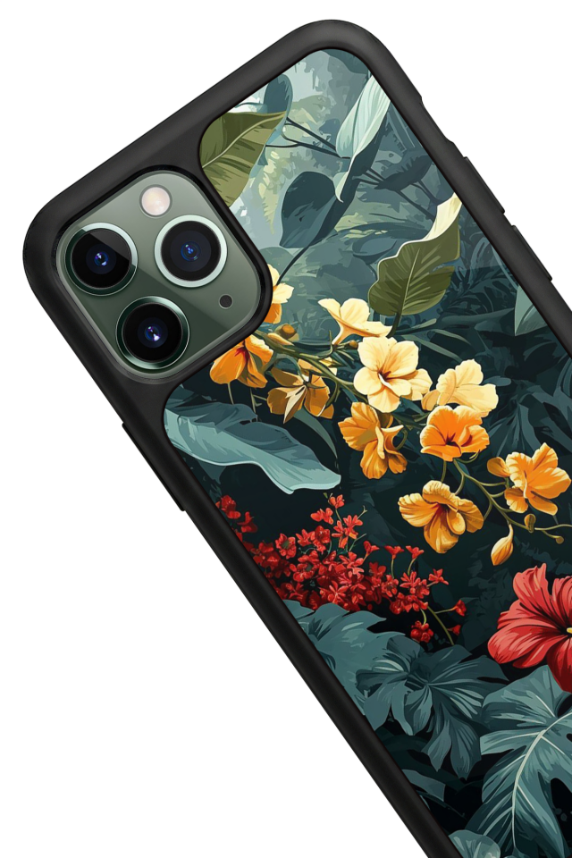 iPhone 11 Pro Uyumlu Botanik Tasarımlı Glossy Premium Kılıf