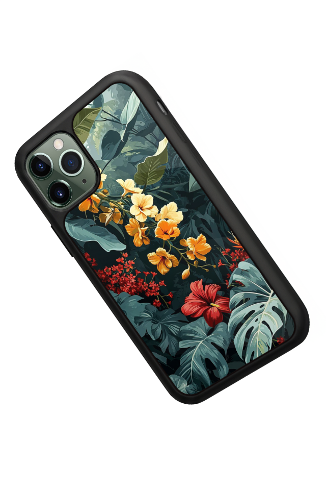 iPhone 11 Pro Uyumlu Botanik Tasarımlı Glossy Premium Kılıf
