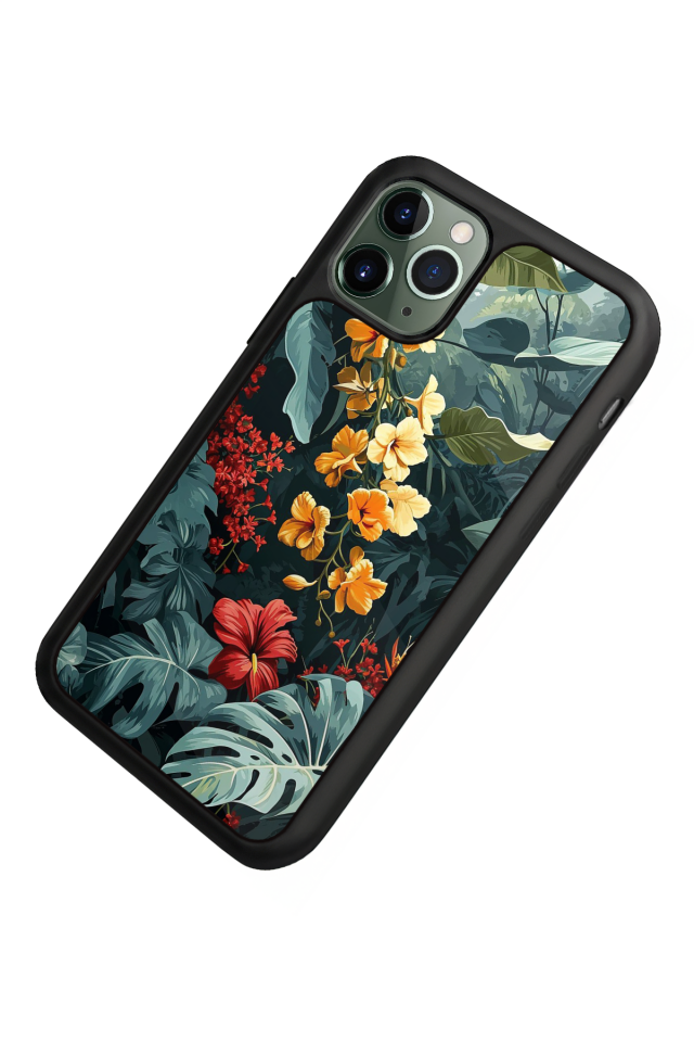 iPhone 11 Pro Uyumlu Botanik Tasarımlı Glossy Premium Kılıf