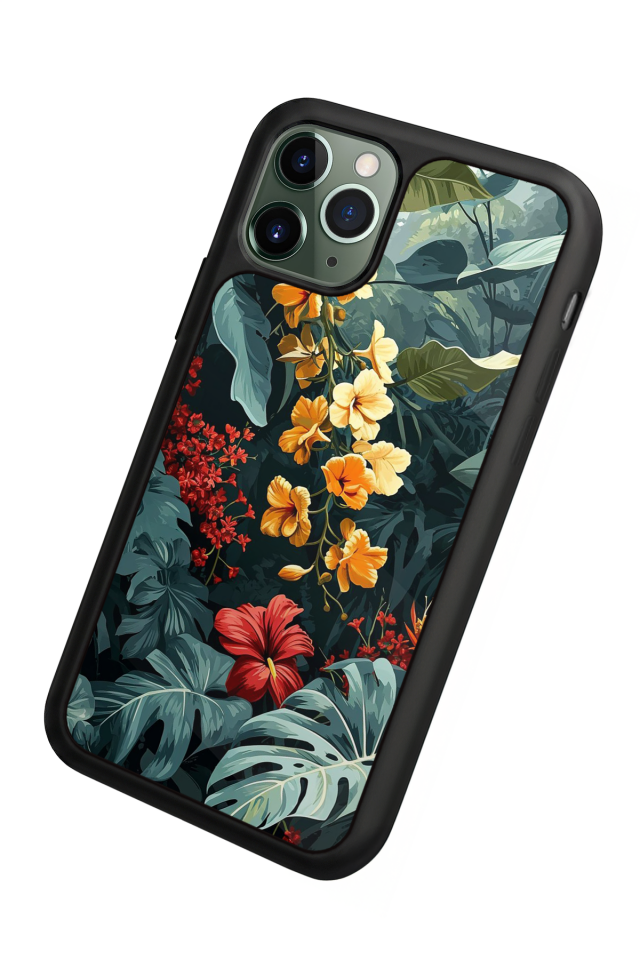 iPhone 11 Pro Uyumlu Botanik Tasarımlı Glossy Premium Kılıf