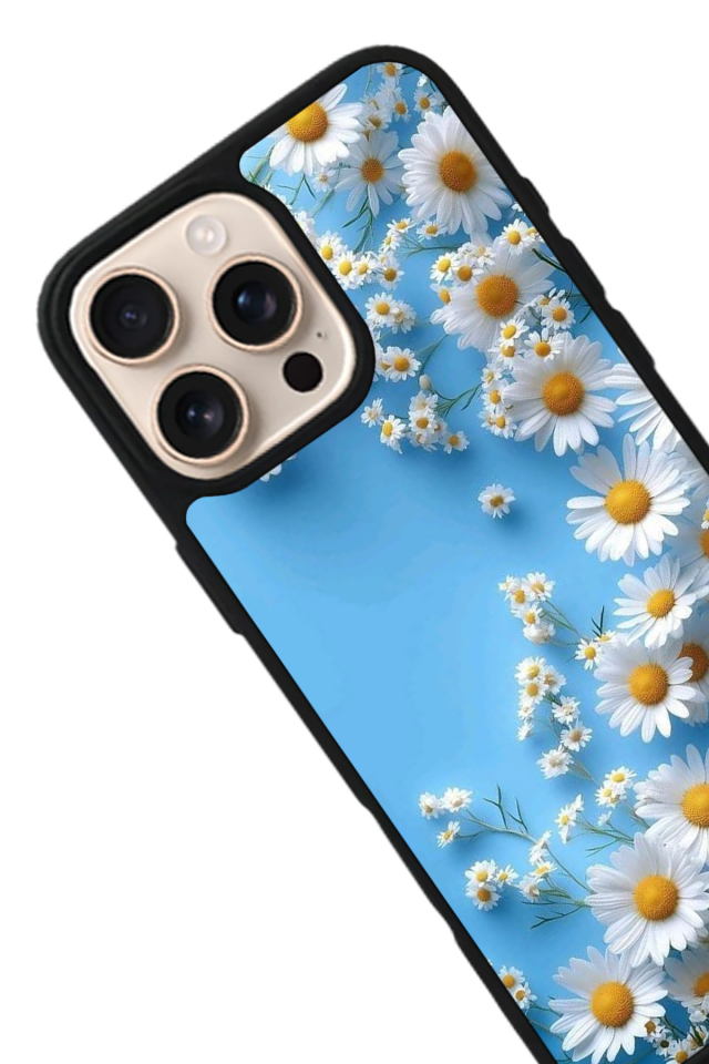 iPhone 15 Pro Max Uyumlu Cicek Tasarımlı Glossy Premium Kılıf