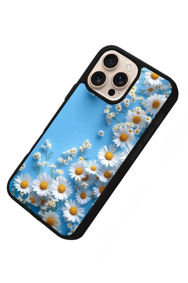iPhone 15 Pro Max Uyumlu Cicek Tasarımlı Glossy Premium Kılıf