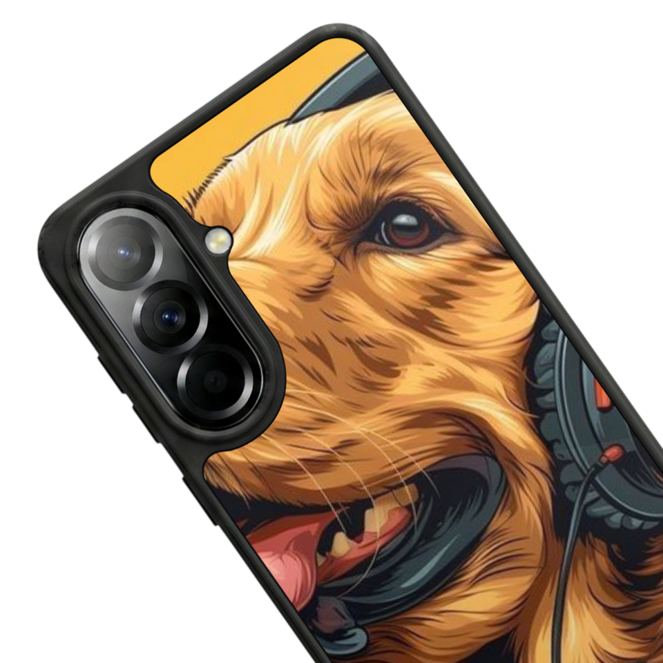 Samsung Galaxy A57 Uyumlu Golden Kopek Tasarımlı Glossy Premium Kılıf