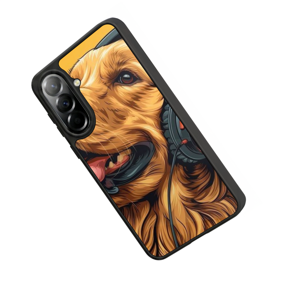 Samsung Galaxy A57 Uyumlu Golden Kopek Tasarımlı Glossy Premium Kılıf