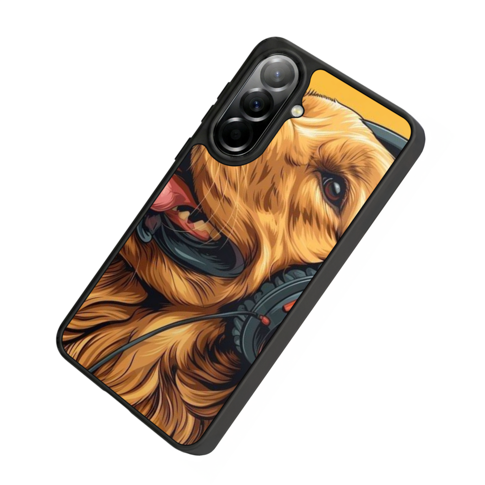 Samsung Galaxy A57 Uyumlu Golden Kopek Tasarımlı Glossy Premium Kılıf