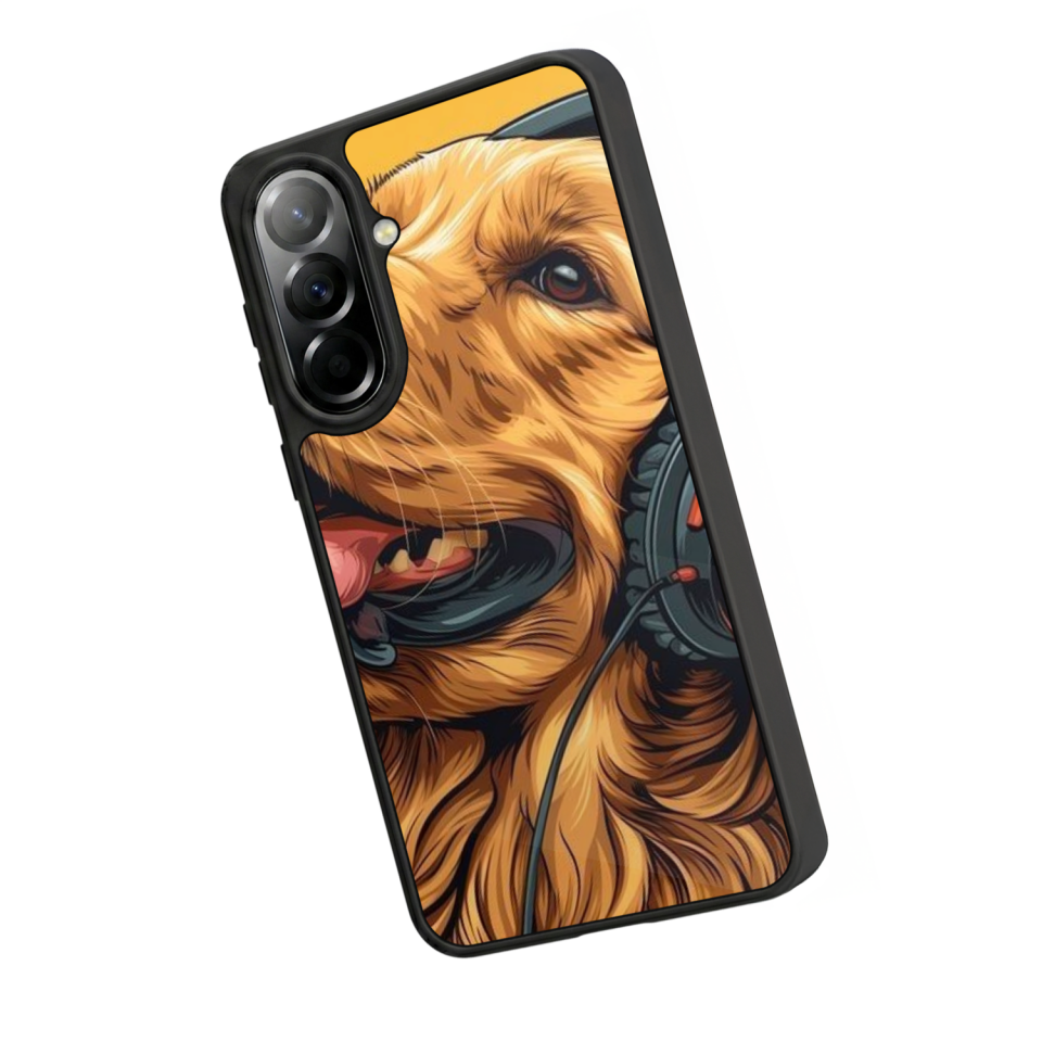 Samsung Galaxy A57 Uyumlu Golden Kopek Tasarımlı Glossy Premium Kılıf