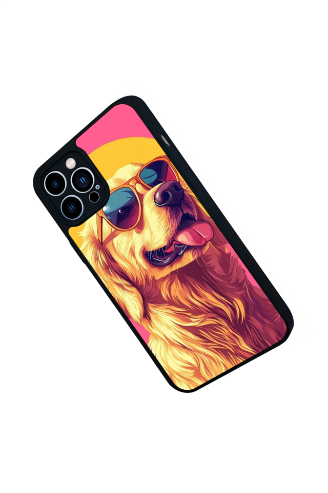 iPhone 12 Pro Max Uyumlu Golden Kopek Tasarımlı Glossy Premium Kılıf