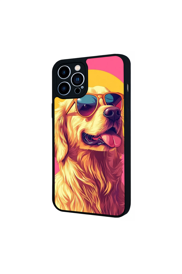 iPhone 12 Pro Max Uyumlu Golden Kopek Tasarımlı Glossy Premium Kılıf