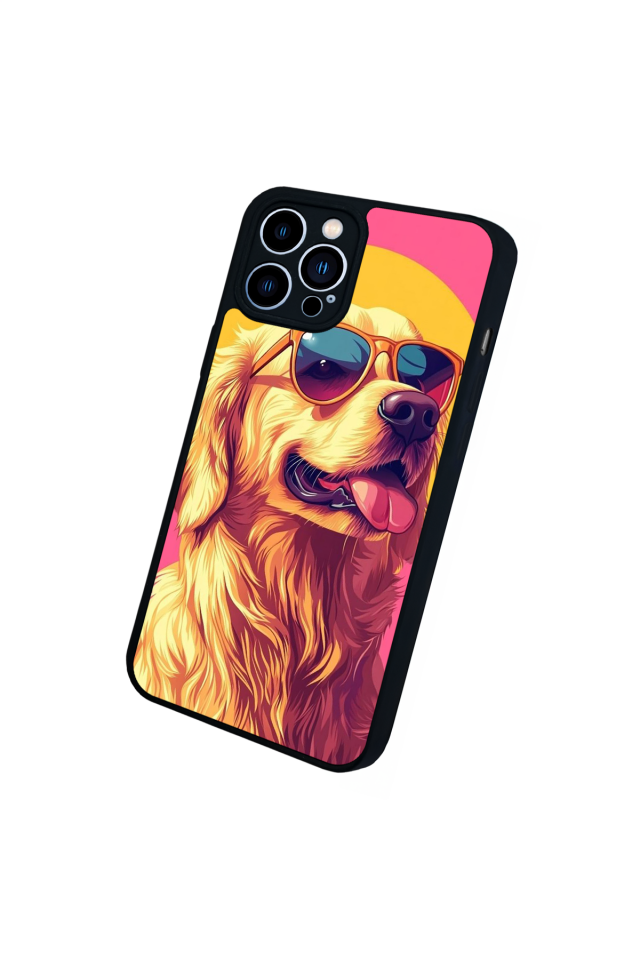 iPhone 12 Pro Max Uyumlu Golden Kopek Tasarımlı Glossy Premium Kılıf