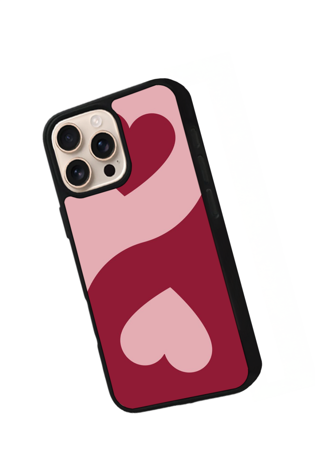 iPhone 16 Pro Max Uyumlu Kalp Love Tasarımlı Glossy Premium Kılıf