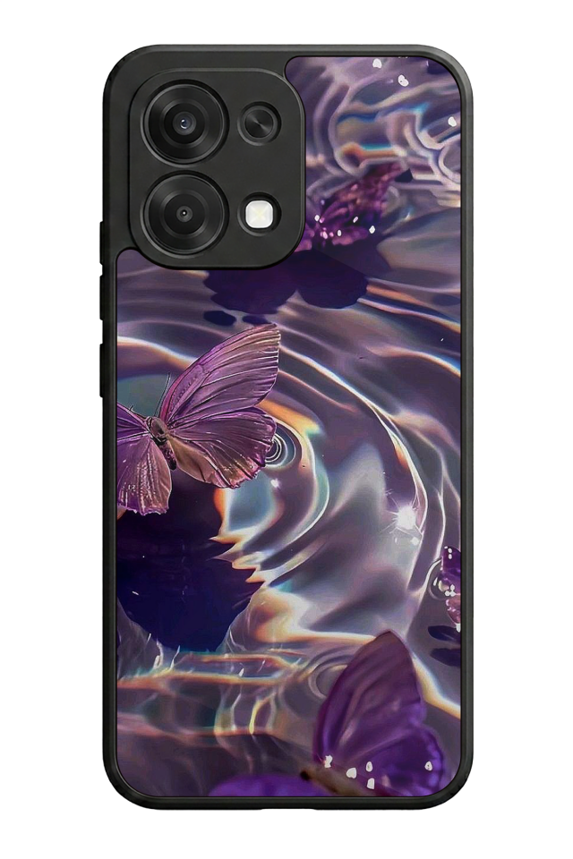 Oppo A6 Pro Uyumlu Kelebek Tasarımlı Glossy Premium Kılıf