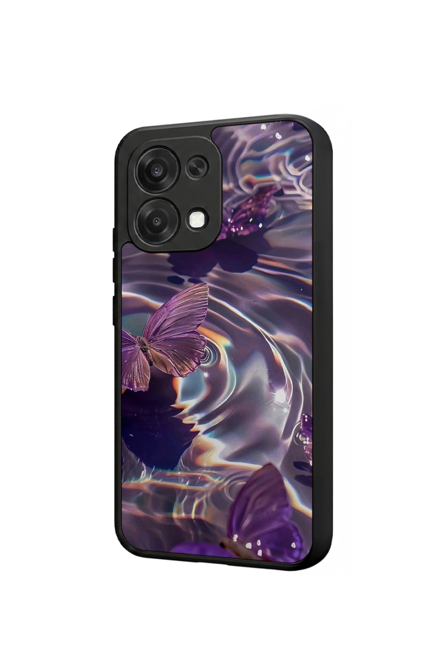 Oppo A6 Pro Uyumlu Kelebek Tasarımlı Glossy Premium Kılıf