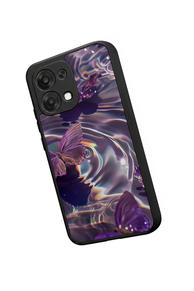 Oppo A6 Pro Uyumlu Kelebek Tasarımlı Glossy Premium Kılıf