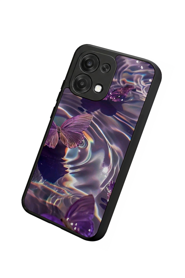 Oppo A6 Pro Uyumlu Kelebek Tasarımlı Glossy Premium Kılıf