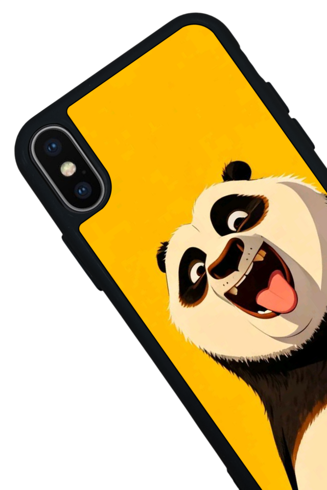iPhone X/ XS Uyumlu Kung Fu Panda Tasarımlı Glossy Premium Kılıf