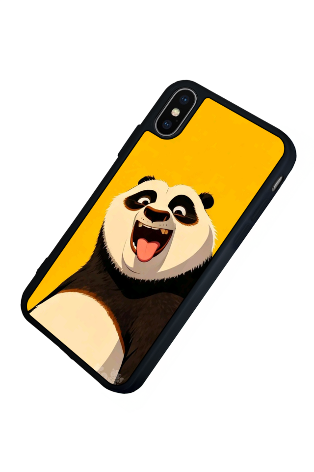 iPhone X/ XS Uyumlu Kung Fu Panda Tasarımlı Glossy Premium Kılıf