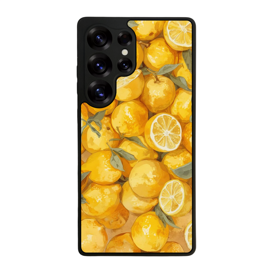 Samsung Galaxy S25 Ultra Uyumlu Limon Tasarımlı Glossy Premium Kılıf