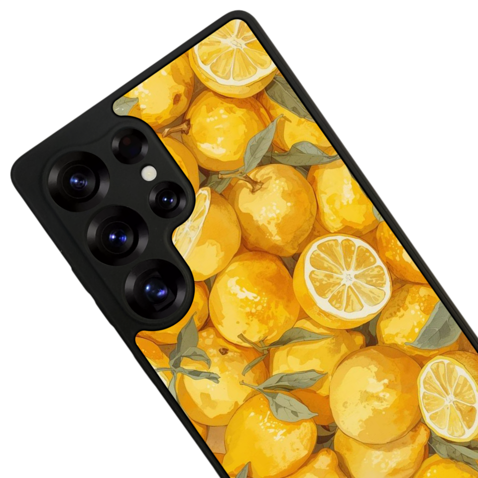 Samsung Galaxy S25 Ultra Uyumlu Limon Tasarımlı Glossy Premium Kılıf