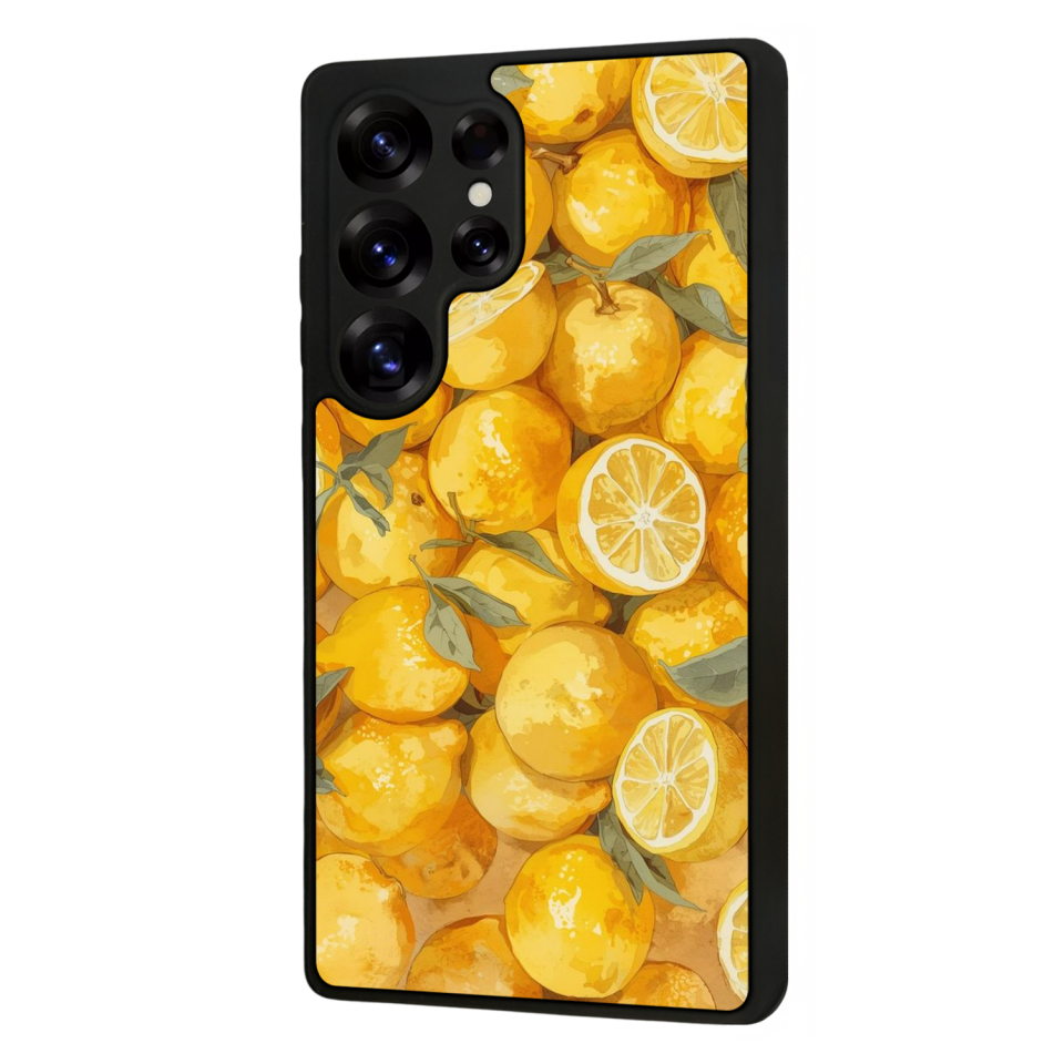 Samsung Galaxy S25 Ultra Uyumlu Limon Tasarımlı Glossy Premium Kılıf